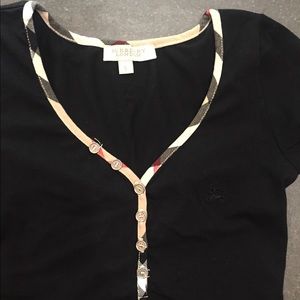 Authentic Burberry London v-neck tee, size Small